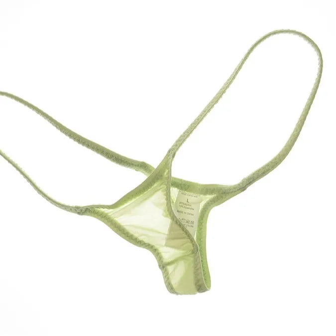 Women's Thin Ice Silk High Elastic Thong Mini Low-rise Sexy Sheer Single Layer Underwear