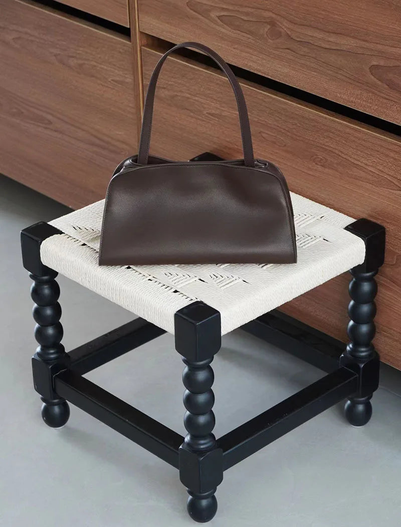 [Full Leather Inside Outside] Drinking Milk Cowhide Imported Saddle Leather Underarm Bag Single Shoulder Crossbody Bag Simple