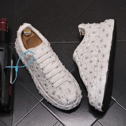 New Fashion Men Embroidery Canvas glitter Loafers Mens Casual Oxford Shoes Wedding Groom Driving Homecoming Business Footwear