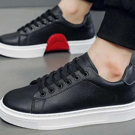 Fashion Men's Sneakers High Quality Leather Casual Shoes Luxury Business Office Shoes Trendy Skateboard Shoes Zapatillas Hombre