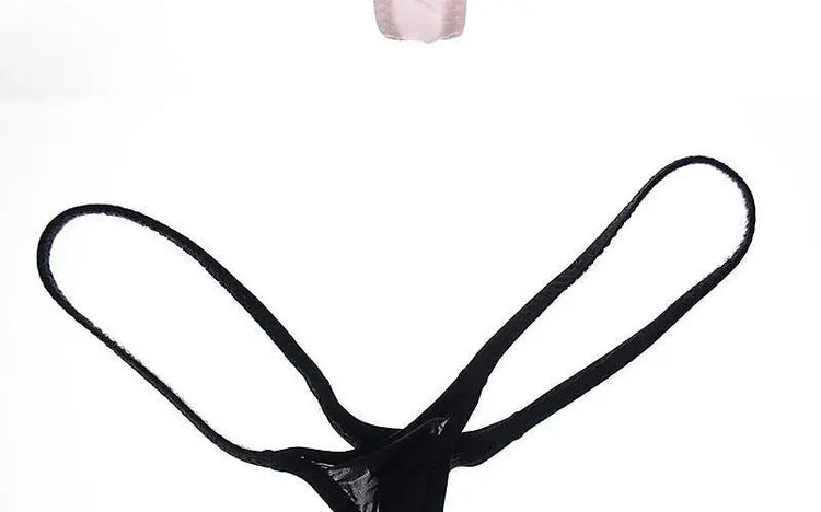 Women's Thin Ice Silk High Elastic Thong Mini Low-rise Sexy Sheer Single Layer Underwear