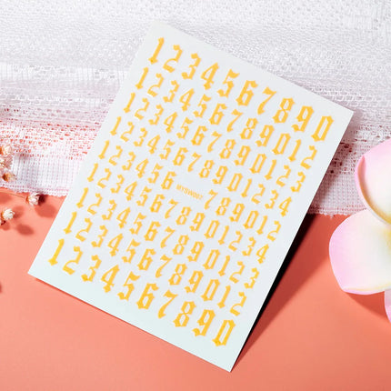 1PC 26-English Alphabet Number 3D Self-adhesive Nail Art Decal Sticker Word Small Letter Nail Decals Sticker Manicure Decoration
