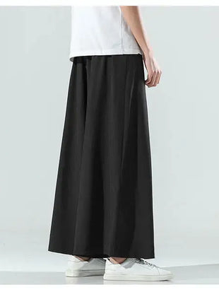 Abbigliamento da uomo in stile cinese estate sottile seta di ghiaccio pantaloni larghi Casual da uom