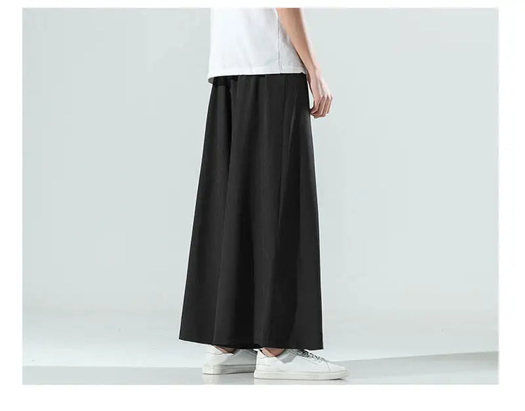 Abbigliamento da uomo in stile cinese estate sottile seta di ghiaccio pantaloni larghi Casual da uom