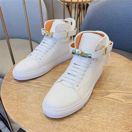 Male Genuine Natural Leather Shoes Luxury Brand Comfortable Casual White Designer High Quality Sneakers Gifts For Man Original