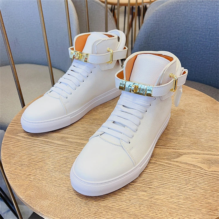 Male Genuine Natural Leather Shoes Luxury Brand Comfortable Casual White Designer High Quality Sneakers Gifts For Man Original