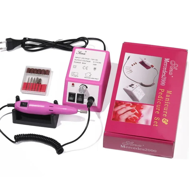 2000 Series Electric Nail Filing Machine, Smooth high rotating speed for acrylic soak-off removal and sidewall buffing, Professional Manicure Pedicure Polisher for daily nail studio detailed shaping work
