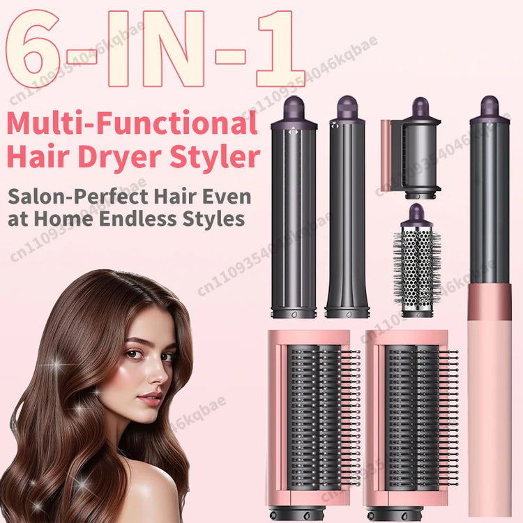 Sencicimen 6 IN 1 Multi Hair Styler Dryer Brush Negative Ion Air Styler for Auto-Wrap Curling Hair Styling Tools Hair Dryer Set