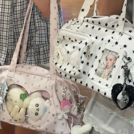 Borse Ita Trasparenti Giapponesi da Donna, Stile Y2k, Stampa a Stelle, Borsa Sottobraccia alla Moda, Dolce e Kawaii
