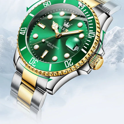 OLEVS 5885 Orologio da uomo Orologio al quarzo impermeabile di marca originale Cinturino in acciaio inossidabile Data automatica Orologi da regalo da uomo per uomo platinumshop