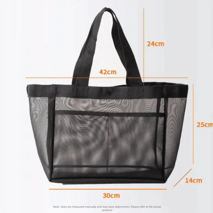 New Mesh Shoulder Bag Transparent Large Capacity Beach Bags Women's Hollow Multi-functional Bag