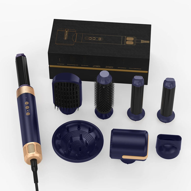 UKLISS Air Styler Pro 7 in 1 Hair Dryer, Hot Air Brush Set with Auto Curling, Volume & Straightening