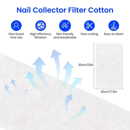 Brushless Nail Dust Collector Dual Turbo Fans Nail Vacuum Cleaner 5-Level Suction Two Hands Nail Dust Extractor Fans for Nail Salon Manicure Table