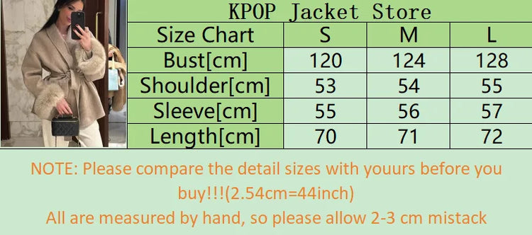 Elegant Lace Up Woolen Short Coat Solid Loose Lapel Furry Long Sleeve Belt Waist Jacket 2026 Spring Autumn Lady Chic Cardigan