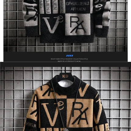 Men Knitted Sweater Stripe Pullovers Printing Round Neck Sweater Autumn/Winter Designer Quality Casual Men Clothing Jumper