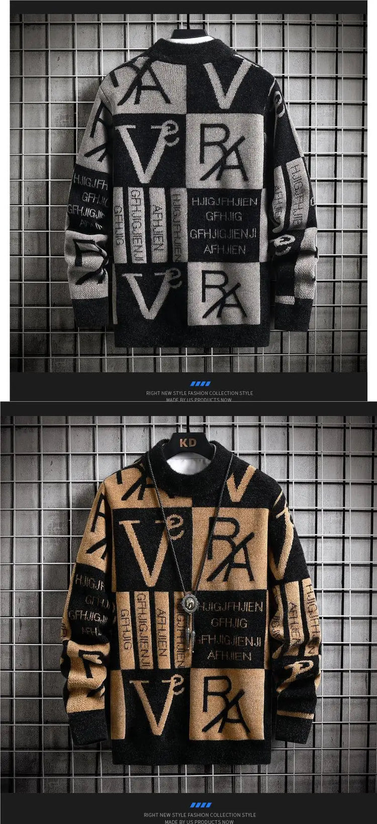 Men Knitted Sweater Stripe Pullovers Printing Round Neck Sweater Autumn/Winter Designer Quality Casual Men Clothing Jumper