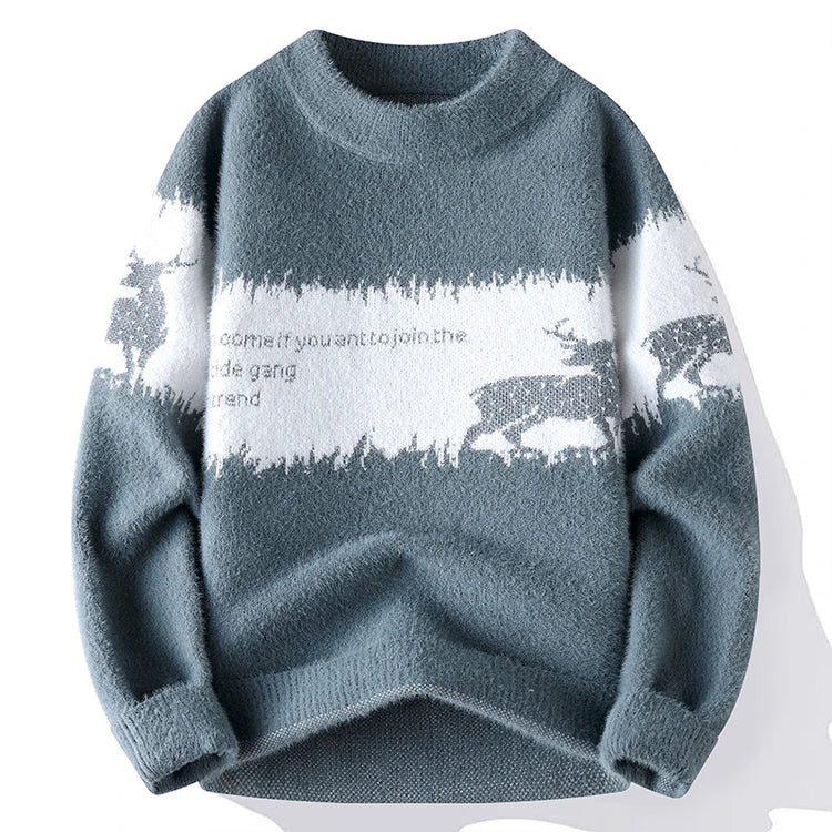 Sweaters men Winter Letter pattern thick sweater men Student youth sweaters autumn Men's wool pullovers full