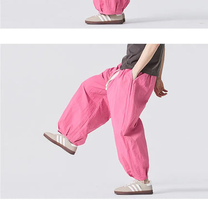 Pantaloni Estivi Leggeri e Sottili 2026 da Uomo, Oversize da Donna, Streetwear con Coulisse, Pantaloni Cargo Y2K da Uomo, Pantaloni Sportivi Larghi con Elastico in Vita