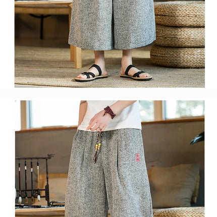 Pantaloni Kimono stile giapponese Pantaloni da bagno da uomo Samurai giapponese Harajuku Pantaloncini da uomo larghi casual Yukata Pantaloni a gamba larga Plus Size 5XL