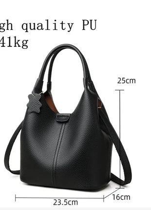 Nuove borse da donna in PU morbido casual alla moda Borse a tracolla femminili di grande capacità in tinta unita Borse tote retrò per lo shopping