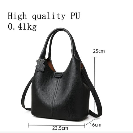Nuove borse da donna in PU morbido casual alla moda Borse a tracolla femminili di grande capacità in tinta unita Borse tote retrò per lo shopping