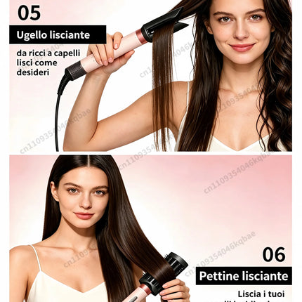 SenCiciMen 6-in-1 Air Multi-Styler & Hair Dryer Brush With Auto-Wrap Curlers 1500W Powerful Blow Dryer with Negative Ions  Fast Drying, Curling, Volumizing & Straightening Gift for Women