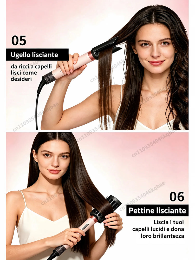 SenCiciMen 6-in-1 Air Multi-Styler & Hair Dryer Brush With Auto-Wrap Curlers 1500W Powerful Blow Dryer with Negative Ions  Fast Drying, Curling, Volumizing & Straightening Gift for Women