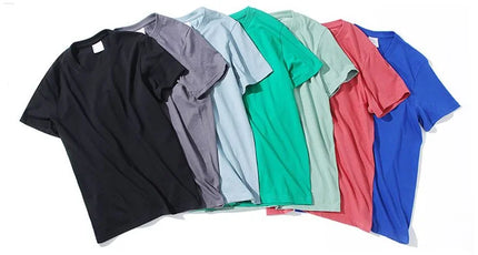 100% Cotton T-shirt Men Women Solid Color O-Neck Short Sleeve Top Summer Korean Loose Half Sleeve T-shirt Unisex M-4XL