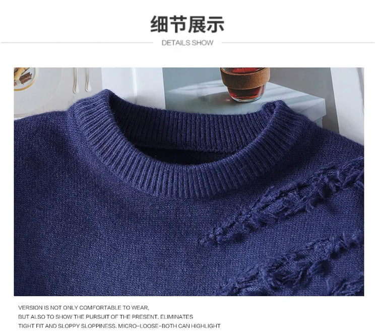 Winter Sweaters for male men thick O-neck sweater men Student youth sweaters autumn Men's wool Casual Knitwear Pullover men