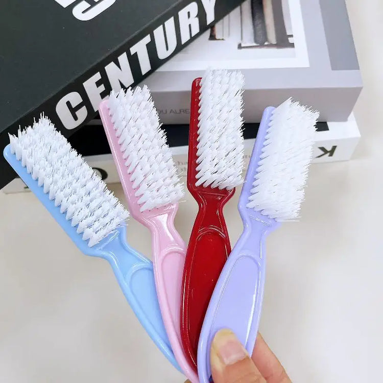 Cleaning Nail Brushes Transparent Long Handle Soft Remove Dust Nail Brushes Multifunctional Five Color Manicure Pedicure Tools
