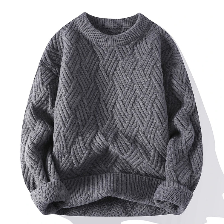 Autumn Winter O Neck Kint Pullovers Men Solid Color Casaul Sweater Loose Knitted Fashion Streetwear Warm Pullover Sweaters Man