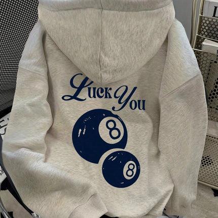 Plus Size 2025 Autumn Winter Women's Hooded Sweatshirt Long Sleeve Solid Color with Cute Little Dog Print Pullover