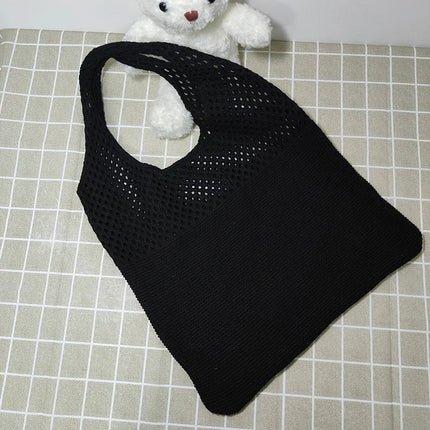 Borse a maglia da donna, borsa tote grande capacità, borsa estiva da spiaggia, borsa grande casual, borse a tracolla intrecciate a nido d'ape, borsa da donna