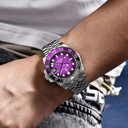PAGANI DESIGN New GMT Men Watch Top Brand 40mm Mechanical Watch Sapphire Glass 100M Waterproof Automatic Wristwatch Reloj Hombre