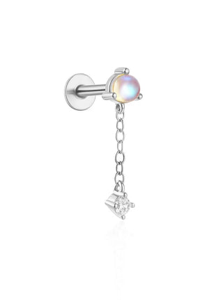Orecchini con polsini piatti filettati con nappa tempestata di diamanti di nuovo stile, accessori per orecchie in stile europeo e americano. platinumshop
