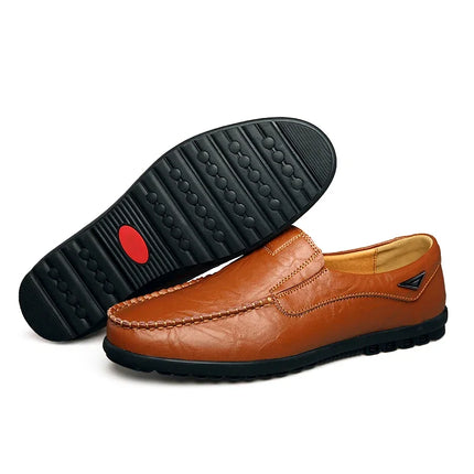 Scarpe Casual da Uomo in Vera Pelle di Lusso, Mocassini Estivi Cuciti a Mano, Traspiranti, Slip-on, Scarpe da Guida, Taglia Grande 47