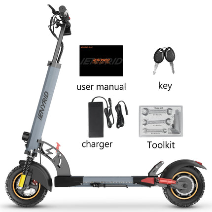 Monopattino Elettrico Pieghevole IENYRID A1 800W/48V/12.5 AH, Velocità Massima 45KM/h, Autonomia 20-30KM, E-Scooter Urbano per Adulti