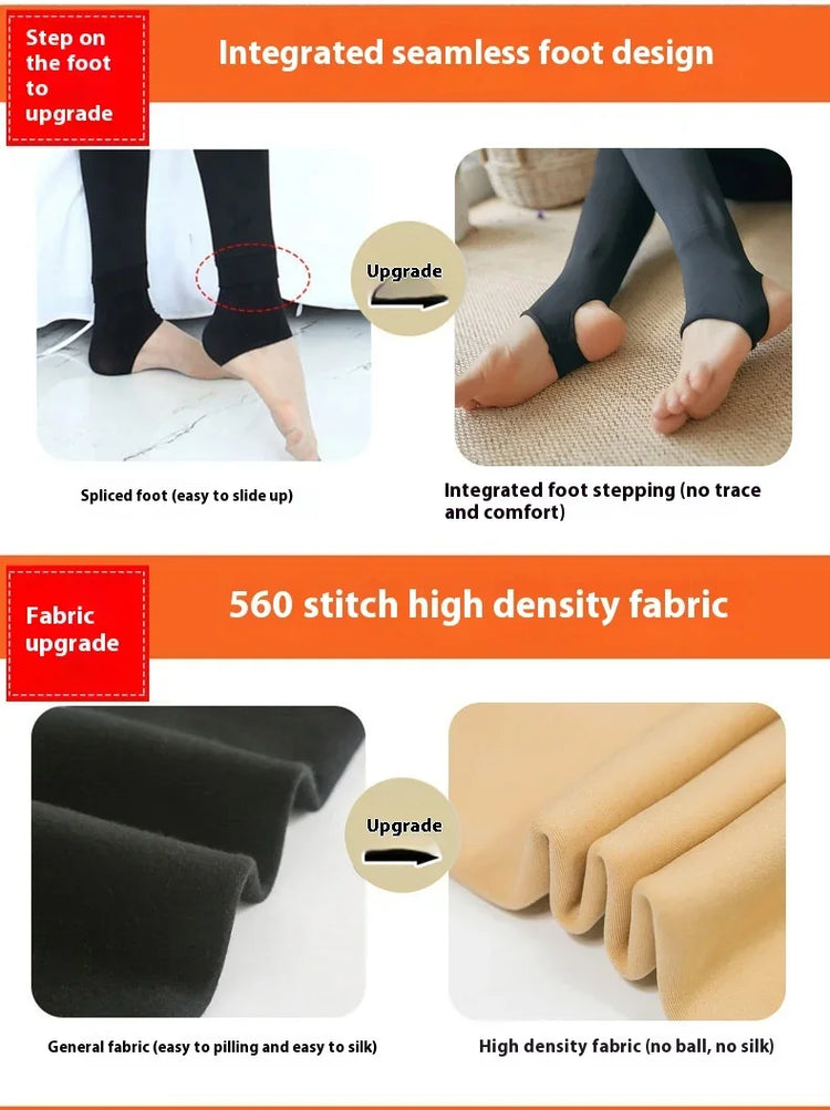 Collant in pile da donna Collant invernali caldi neri sexy Calze a vita alta Collant in velluto spesso sottile elastico da donna