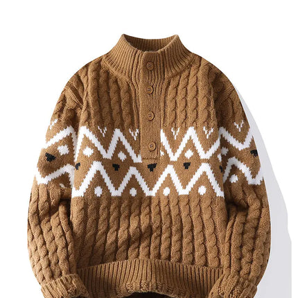 Mens Knit Sweater Autumn Winter Pullover Korean Soft Heavyweight Knit Polo Sweaters Minimalist Long Sleeve Casual Top