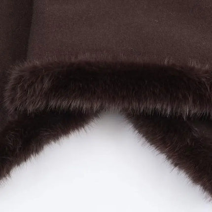 NLZGMSJ Autumn Women Fur Splice Cape Jacket New Fashion Loose Leisure Poncho Coat Elegant Hight Street Women Cloak ﻿Y2K
