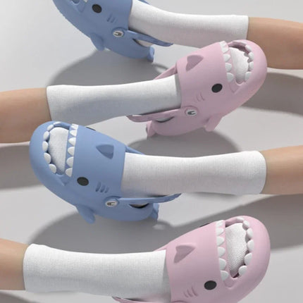 Moda Donna EVA Shark Pantofole Ragazze Bagno Scivoli antiscivolo Sandali da casa morbidi e confortevoli per adulti Infradito da uomo in tinta unita