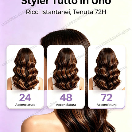 High Quality 6 In 1 Multi Hair Styler & Hair Dryer Auto Curling Air Dryer Wrap Hot/Cold Air Styling Tool Hair Straightener Curling Barrel Brush Salon Styling Gift For Women