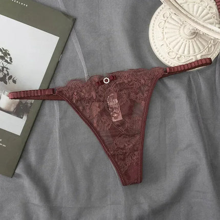 Sexy G-string Panties Lace Women Underwear Panties Female Thin Belt Underpants Thong Solid Color Pantys Low-Rise Lingerie
