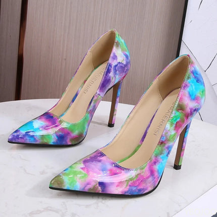 Tacchi alti dimagranti alla moda e sexy di grandi dimensioni Tacchi sottili Bocca poco profonda Punta a punta Tacchi alti di colore di nicchia Scarpe singole