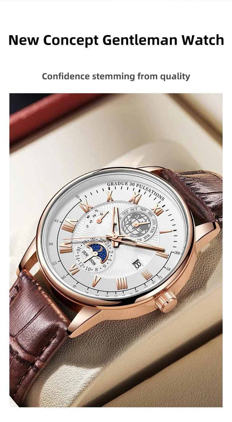 2024 Orologio da uomo alla moda Orologio da polso da uomo sportivo di lusso alla moda Orologio da uomo al quarzo con data in pelle luminosa impermeabile Orologio da uomo platinumshop