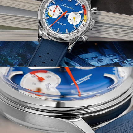 ADDIESDIVE New Men Watch 38mm VK64 Chronograph Fluororubber Luxury Domed Glass BGW9 Luminous 100m Waterproof Quartz Wristwatch
