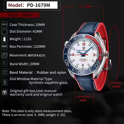PAGANI DESIGN 2026 V2 42MM Orologio Meccanico Automatico di Lusso Classico da Uomo con Vetro Zaffiro e Cassa in Acciaio Inossidabile Impermeabile