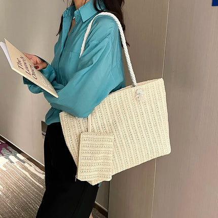 Designer Women's Bags Fashion Large Capacity Straw Tote Bag Summer Beach Bag Casual Big Bali Bag