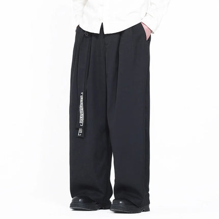 Pantaloni da uomo in stile giapponese con stampa Ukiyo-e, pantaloni comodi e alla moda, pantaloni larghi da uomo, pantaloni casual a gamba dritta da uomo