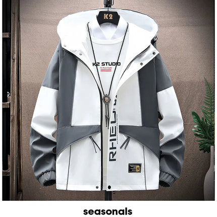 Men's Sets Sportswear Suit Hooded Colorblock Casual patchwork Hooded Jacket + Pants Suit Men's 2-piece Jogger Sweatshirt